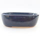 Ceramic bonsai bowl 12.5 x 9 x 3.5 cm, color blue - 1/3