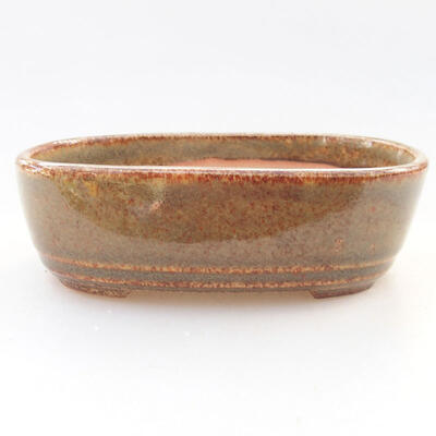 Ceramic bonsai bowl 12.5 x 9 x 3.5 cm, brown color - 1
