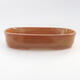 Ceramic bonsai bowl 15.5 x 10.5 x 3 cm, brown color - 1/3