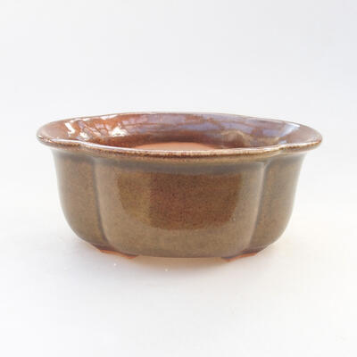 Ceramic bonsai bowl 13 x 10.5 x 5 cm, brown color - 1