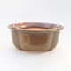 Ceramic bonsai bowl 13 x 10.5 x 5 cm, brown color - 1/3