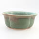 Ceramic bonsai bowl 13 x 11 x 5.5 cm, color green - 1/3