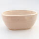 Ceramic bonsai bowl 11.5 x 8 x 5 cm, beige color - 1/3