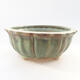 Ceramic bonsai bowl 10.5 x 10.5 x 4.5 cm, color green - 1/3