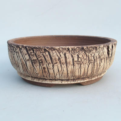 Ceramic bonsai bowl 20,5 x 20,5 x 7,5 cm, color cracked - 1