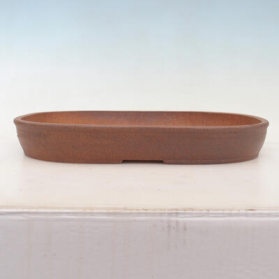 Ceramic bonsai bowl 37 x 27 x 5 cm, color brown - 1