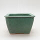 Ceramic bonsai bowl 8 x 8 x 5.5 cm, color green - 1/3