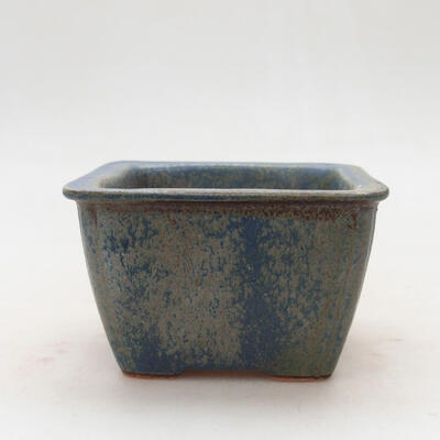 Ceramic bonsai bowl 8 x 8 x 5.5 cm, color blue-brown - 1