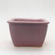 Ceramic bonsai bowl 8 x 8 x 5.5 cm, color pink - 1/3