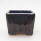Ceramic bonsai bowl 6 x 6 x 4.5 cm, color metallic blue - 1/3