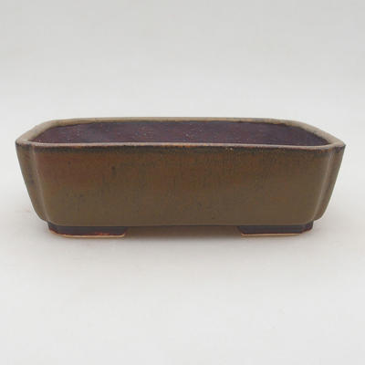 Ceramic bonsai bowl 18 x 15 x 5 cm, color brown - 1