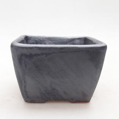Ceramic bonsai bowl 8.5 x 8.5 x 6 cm, metallic color - 1