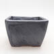 Ceramic bonsai bowl 8.5 x 8.5 x 6 cm, metallic color - 1/3