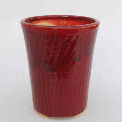 Ceramic bonsai bowl 9.5 x 9.5 x 11.5 cm, color red - 1