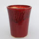 Ceramic bonsai bowl 9.5 x 9.5 x 11.5 cm, color red - 1/3