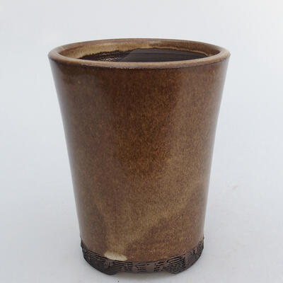 Ceramic bonsai bowl 9.5 x 9.5 x 12 cm, color brown - 1