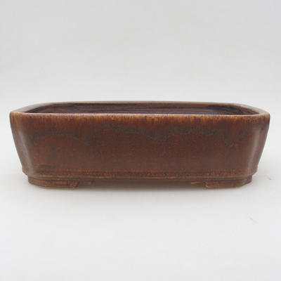 Ceramic bonsai bowl 24 x 21 x 6.5 cm, brown color - 1