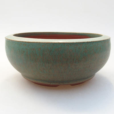 Ceramic bonsai bowl 11 x 11 x 5 cm, color green - 1