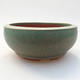 Ceramic bonsai bowl 11 x 11 x 5 cm, color green - 1/3