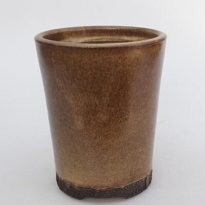 Ceramic bonsai bowl 9.5 x 9.5 x 11.5 cm, color brown - 1
