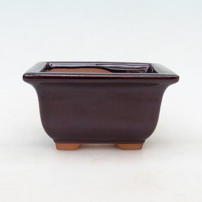 Ceramic bonsai bowl 11 x 8.5 x 6 cm, color brown - 1