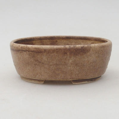 Ceramic bonsai bowl 9.5 x 8.5 x 3.5 cm, beige color - 1