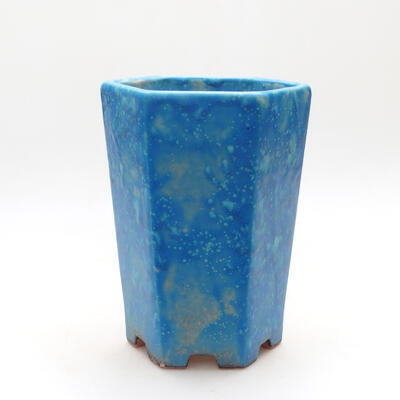 Ceramic bonsai bowl 13 x 11.5 x 17 cm, color blue - 1