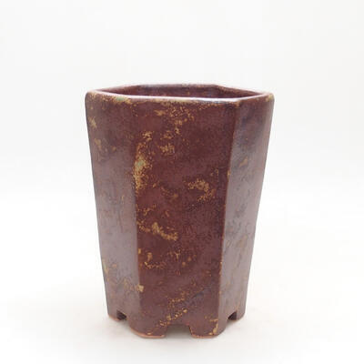Ceramic bonsai bowl 13 x 11.5 x 17 cm, color brown - 1