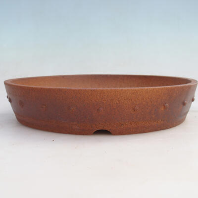 Ceramic bonsai bowl 33 x 33 x 6 cm, color brown - 1