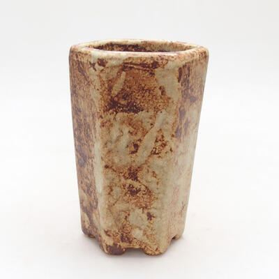 Ceramic bonsai bowl 9.5 x 8 x 14 cm, color yellow-brown - 1