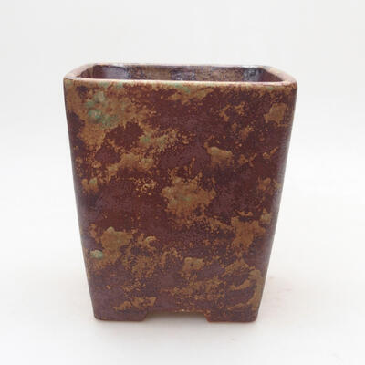 Ceramic bonsai bowl 13 x 13 x 15 cm, color brown - 1