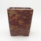 Ceramic bonsai bowl 13 x 13 x 15 cm, color brown - 1/3