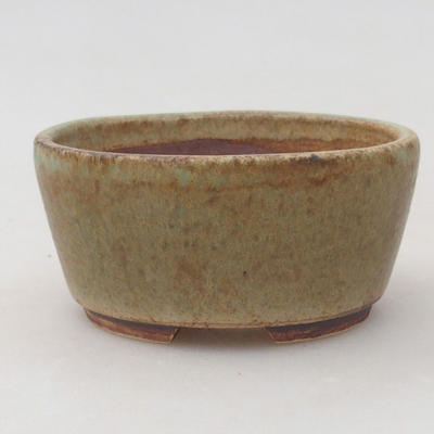Ceramic bonsai bowl 8 x 7 x 4 cm, color brown-green - 1