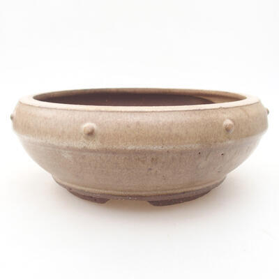Ceramic bonsai bowl 17 x 17 x 6.5 cm, brown color - 1