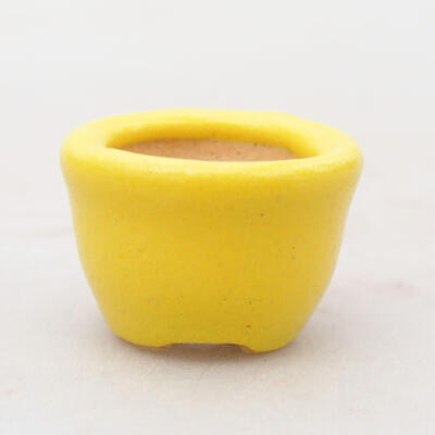 Ceramic bonsai bowl 2 x 2 x 1.5 cm, color yellow - 1