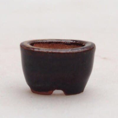 Ceramic bonsai bowl 2 x 1.5 x 1 cm, color black - 1