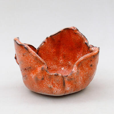 Ceramic shell 8.5 x 8 x 6 cm, color orange-white - 1
