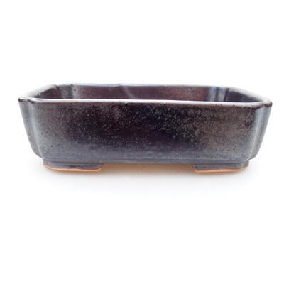Ceramic bonsai bowl 15 x 12 x 4 cm, metal color - 1