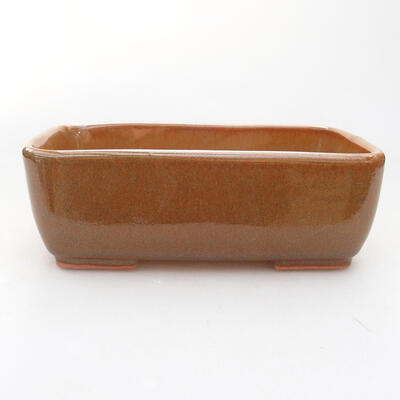 Ceramic bonsai bowl 15 x 10.5 x 5 cm, brown color - 1