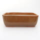 Ceramic bonsai bowl 15 x 10.5 x 5 cm, brown color - 1/3