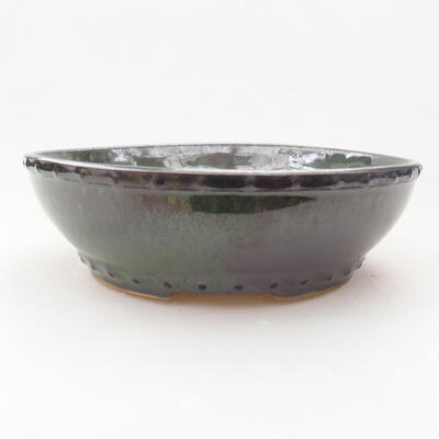 Ceramic bonsai bowl 18 x 18 x 5 cm, color green - 1