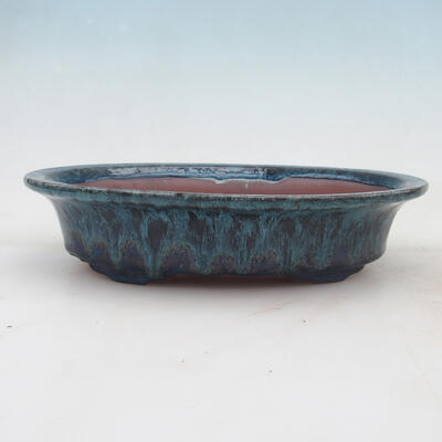 Bonsai bowl 21 x 14 x 5 cm, color blue-green - 1