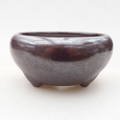 Ceramic bonsai bowl 7 x 7 x 3.5 cm, color brown - 1