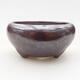 Ceramic bonsai bowl 7 x 7 x 3.5 cm, color brown - 1/3