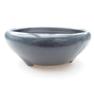 Ceramic bonsai bowl 10.5 x 10.5 x 4 cm, gray color - 1