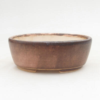Ceramic bonsai bowl 9.5 x 8 x 3.5 cm, color pinkish brown - 1