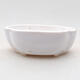 Ceramic bonsai bowl 10 x 8.5 x 3 cm, white color - 1/3