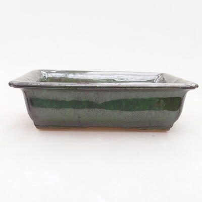 Ceramic bonsai bowl 13.5 x 10 x 3.5 cm, color green - 1