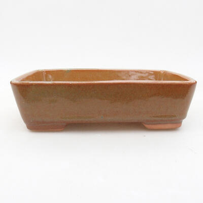 Ceramic bonsai bowl 17.5 x 13 x 5 cm, brown color - 1