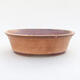 Ceramic bonsai bowl 14 x 12 x 4 cm, color pinkish brown - 1/3